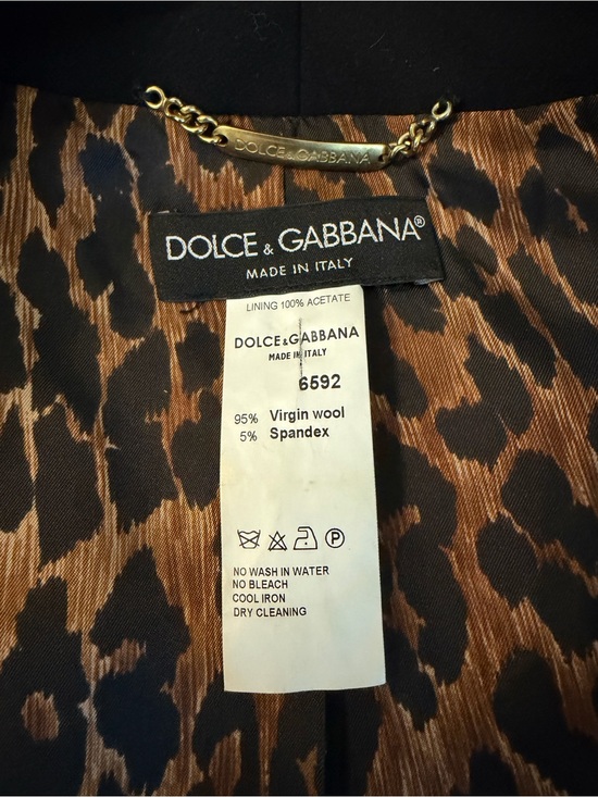 Dolce & Gabbana Jackets & Blazers - Dolce & Gabbana vintage black wool jacket with Leopard Print